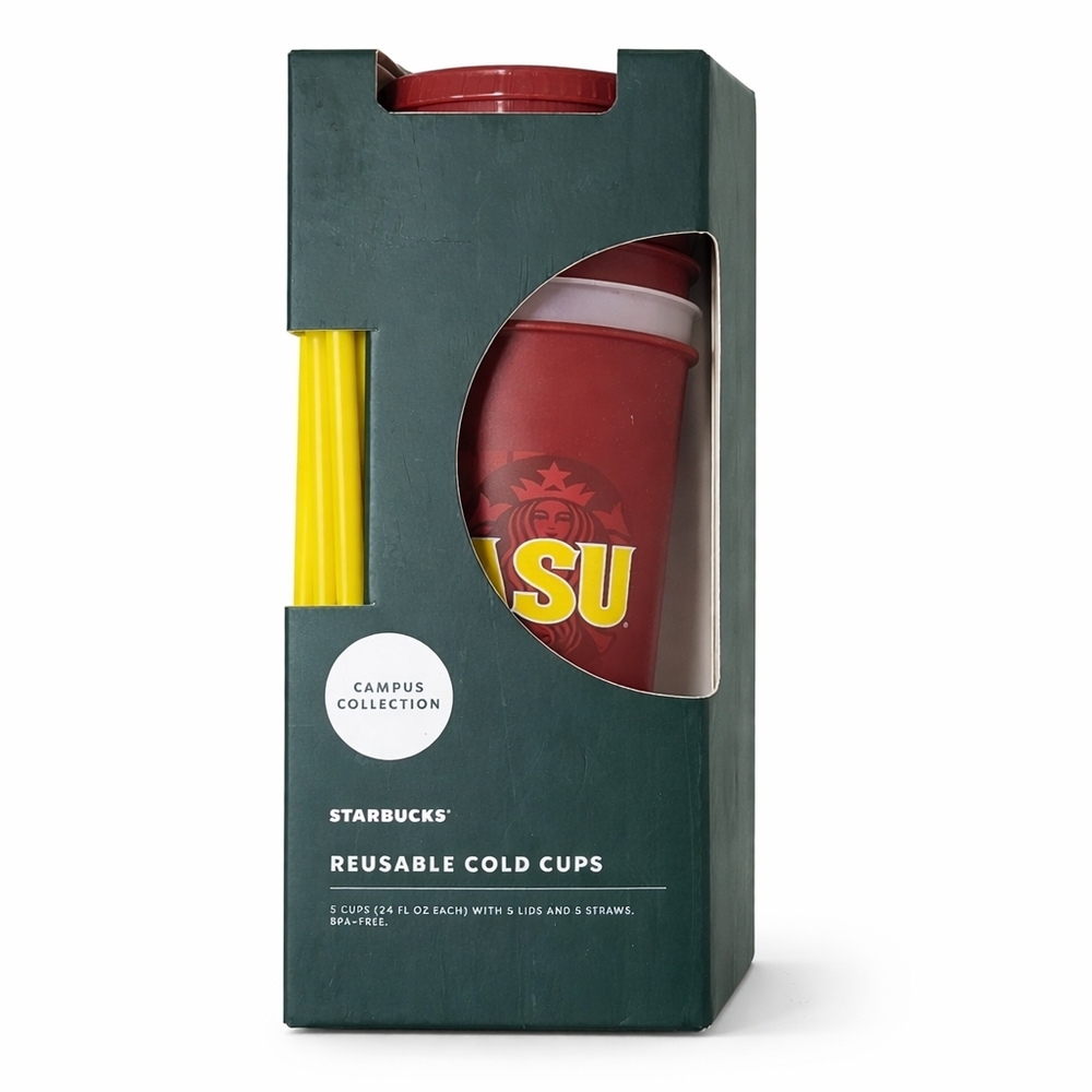 Starbucks Reusable Cold‎ Cups 6 pack ASU campus Collection Arizona State